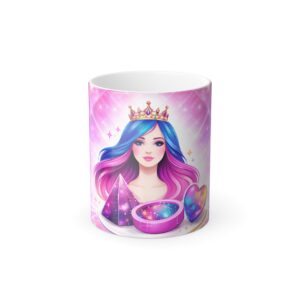 Galaxy Princess Color-Change Mug — Magical Crystal & Heart Design (11oz)